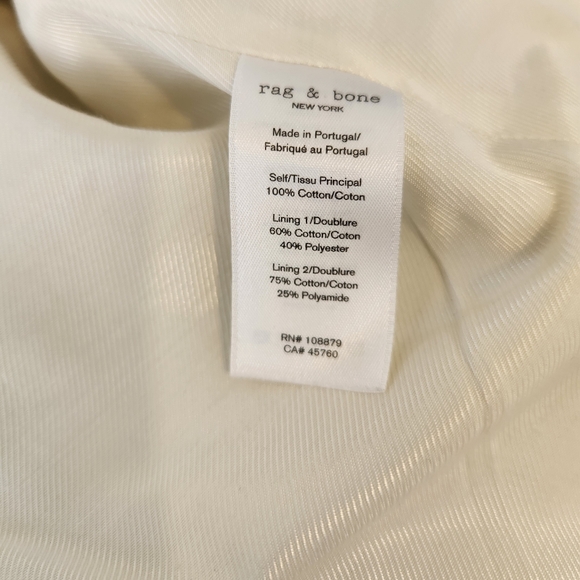 EUC Rag & Bone white blazer with beautiful neckline - Picture 5 of 5